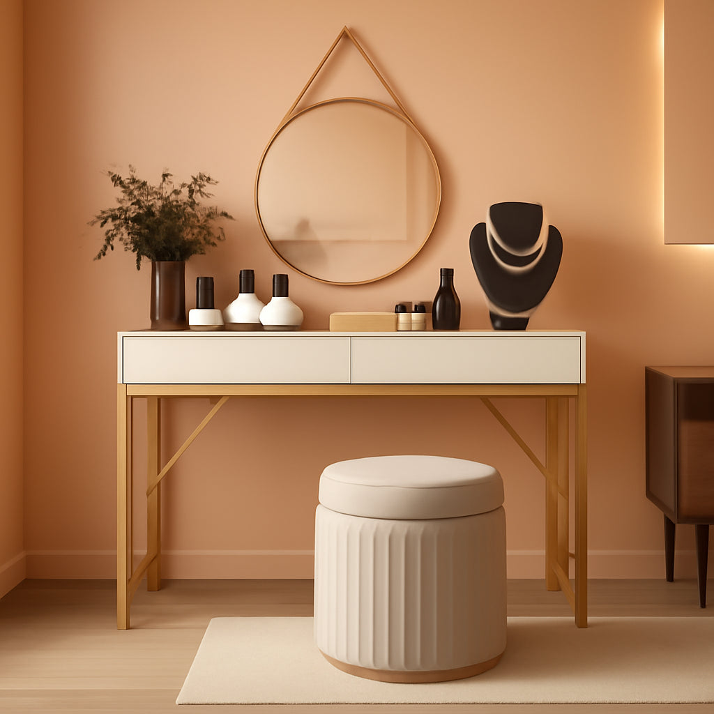 White Home Office Desk With Drawer And Monitor Stand