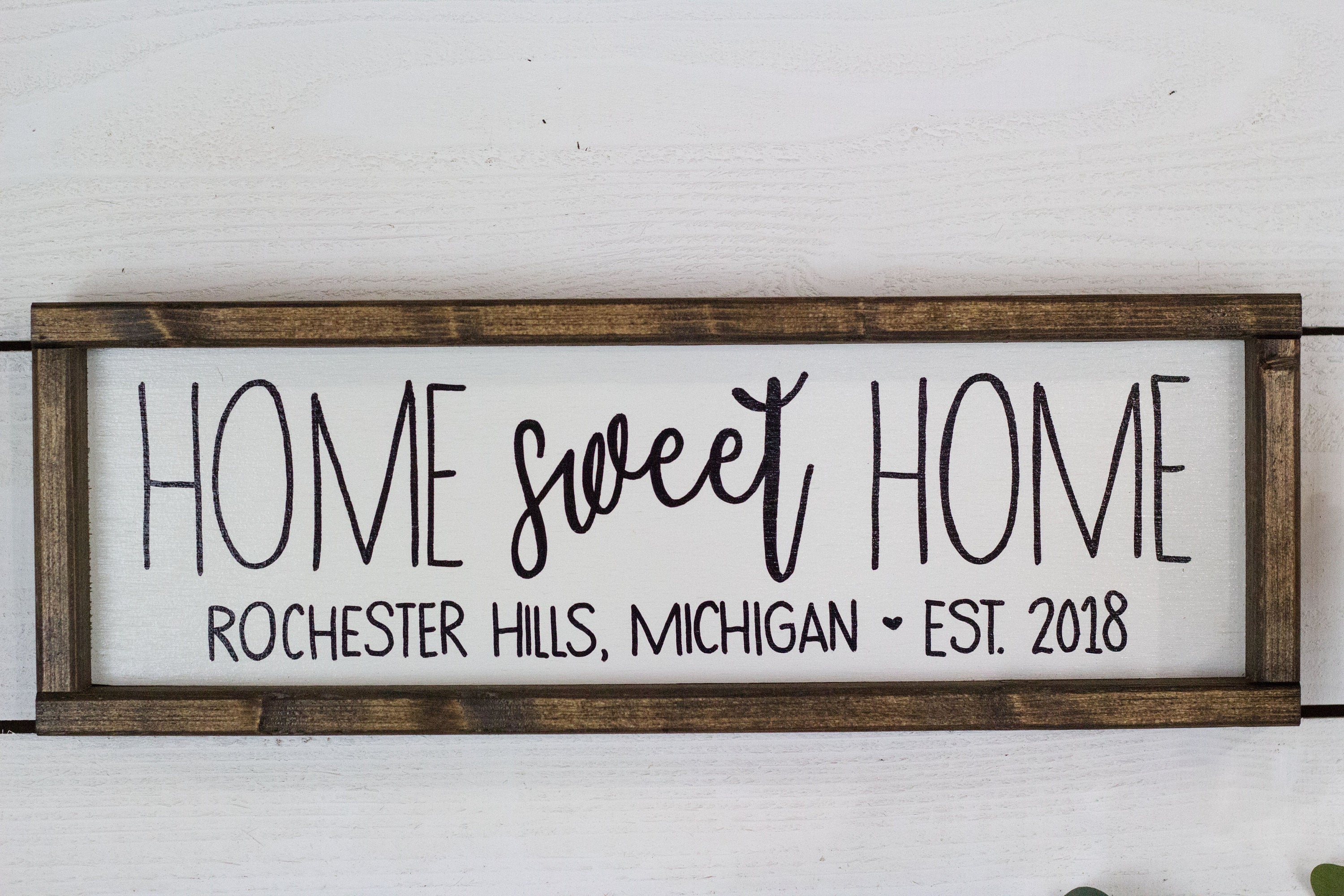 Home Sweet Home Sign with Location and Established Year - City, State Sign