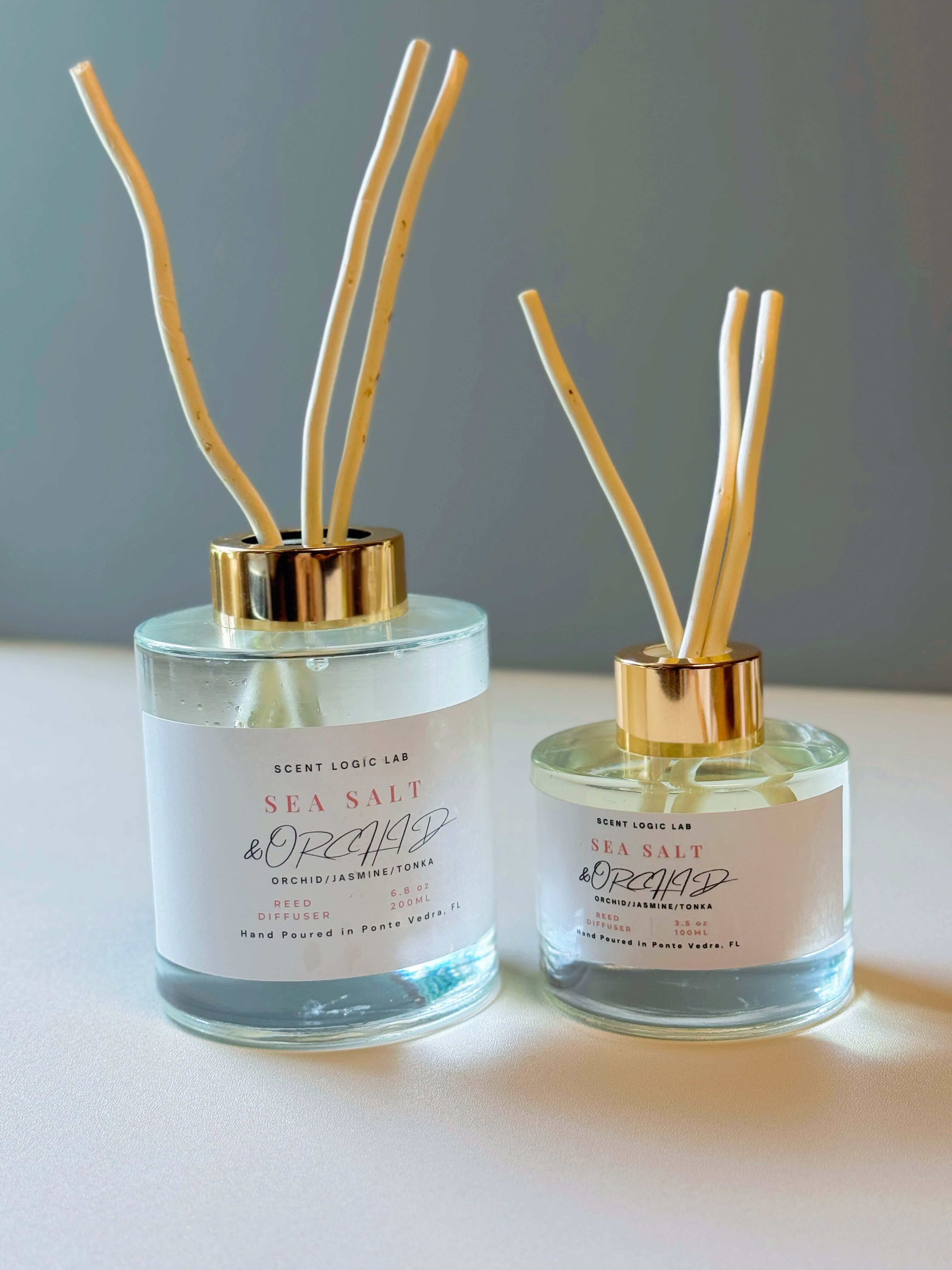 Sea Salt and Orchid Reed Diffuser – 100ml & 200ml | Hand-Poured Aroma for Home or Office